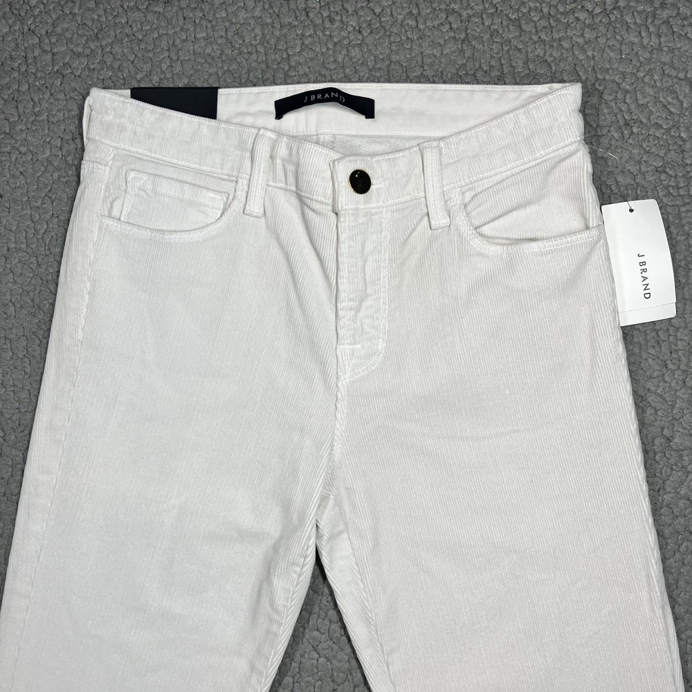 J Brand Selena Bootcut Corduroy Pants Moonbeam White Mid Rise Crop - Picture 2 of 16